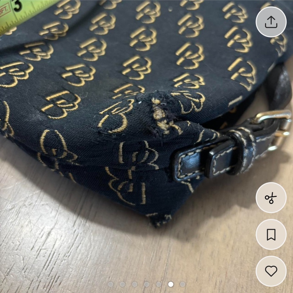 Dooney & Bourke Black/Tan Monogram Shoulder Bag - Picture 6 of 7